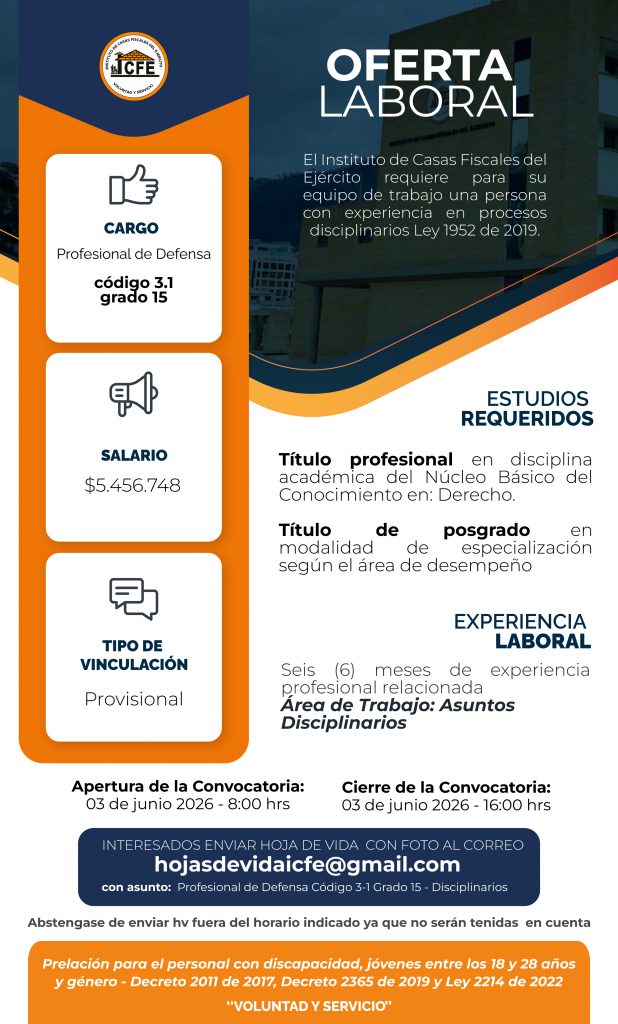 OFerta laboral PD 3-1 15 Disciplinarios